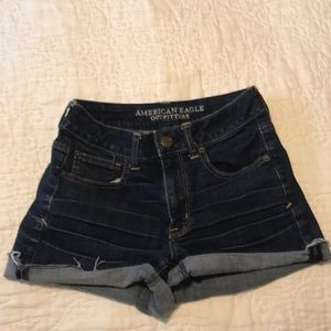 high waisted denim shorts